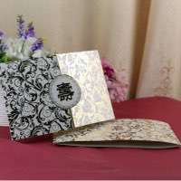 Gate Fold Chinese Style Wedding Invitation Birthday Invitation Foil Printing 